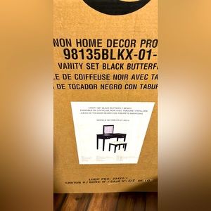 Vanity Set w/ Black Butterfly Bench
